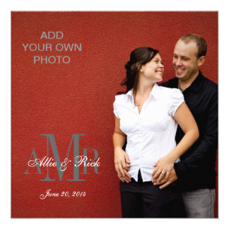 Modern Monograms with Photo Wedding Invitations