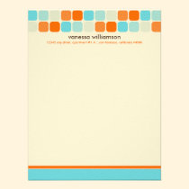 Modern Mosaic Custom Flat Note Cards (aqua) invitations
