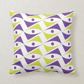 Modern Motif Purple & Chartreuse| Yellow-Green Pillows