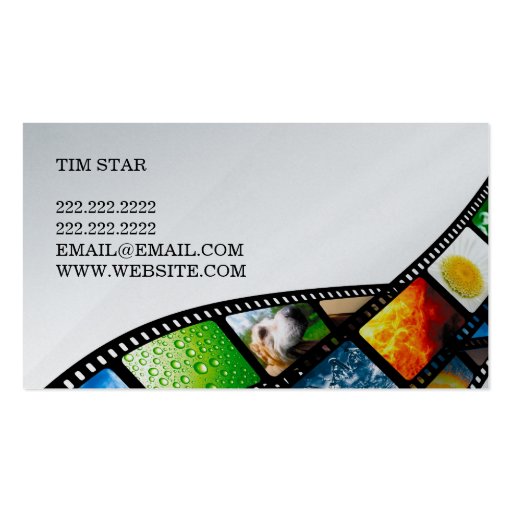 Modern Movie Director Film Producer Business Card Templates (back side)