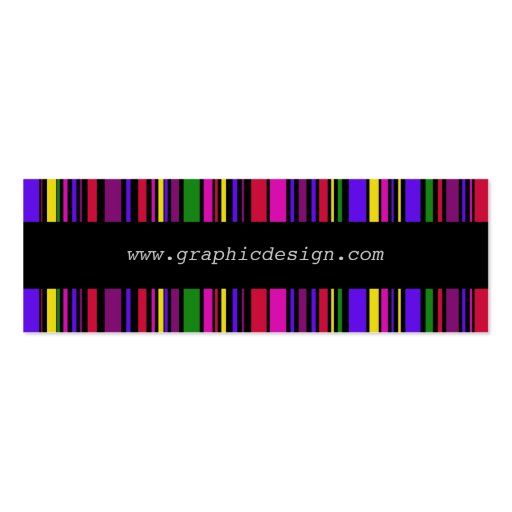 Customizable Modern multi color barcode skinny contact card business card