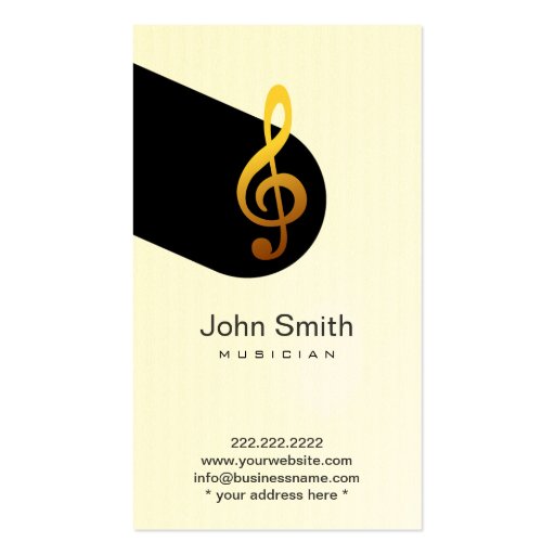 Modern Music Symbol Musician Profile Card Business Card Templates (front side)