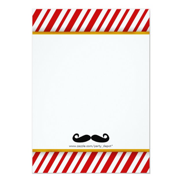 Modern Mustache Boy Graduation Invitation