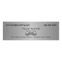 Modern Mustache Metallic print Business Cards