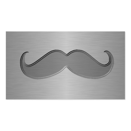 Modern Mustache Metallic print Business Cards (back side)