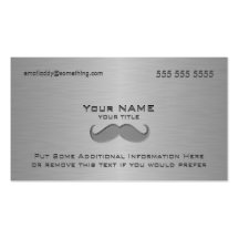 Modern Mustache Metallic print Business Cards