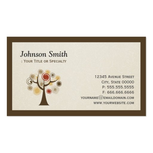 Modern Nature - Tree of Life Business Card Templates