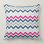 Modern Nautical Colorful Chevron Zigzag Pillow