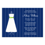 Modern Navy Blue and Green Gown Bridal Shower Invitation