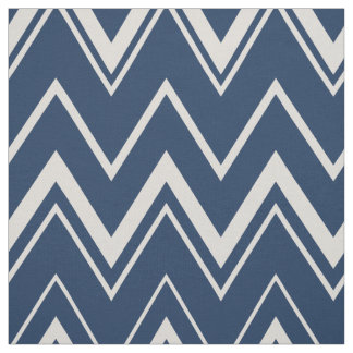 Navy Chevron Fabric | Zazzle