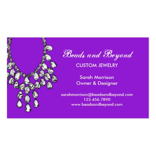 Modern Necklace Jewelry Business Card (front side)