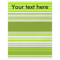 Modern neon green and moss stripes personalized flyer