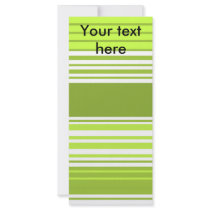 Modern neon green and moss stripes custom rack cards