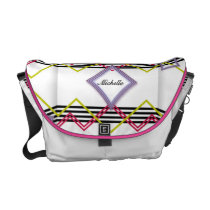 Modern Neon Stripes Messenger Bag