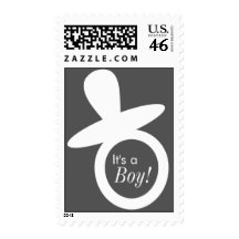 Modern New Baby/Baby Shower White Pacifier Stamp
