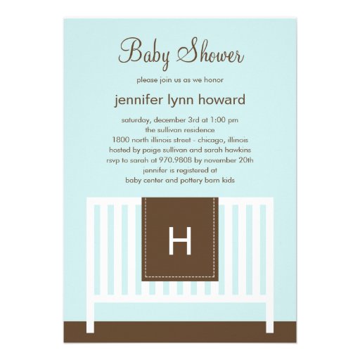 Modern Nursery Baby Shower Invitation (Blue)