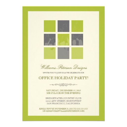 Modern Office Holiday Party Invitation (lime)