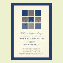 Modern Office Holiday Party Invitation (navy) invitations