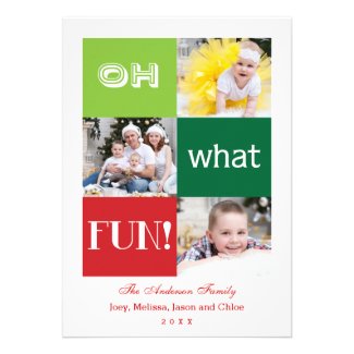 Modern Oh What Fun Holiday Multi Photo Card