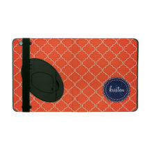 Modern Orange Bristol Tiles Personalized Trendy iPad Folio Case