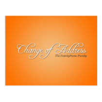 Modern Orange Change of Address Postcard postcards
