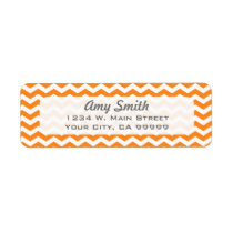 Modern Orange Chevron Address Labels labels