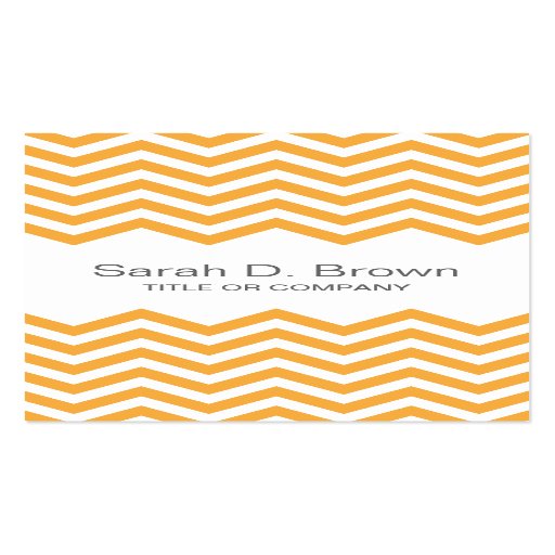 Modern orange chevron pattern business card