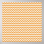 Modern Orange Chevrons Pattern Print