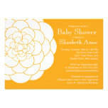 Modern Orange Dahlia Bloom Floral Baby Shower invitations