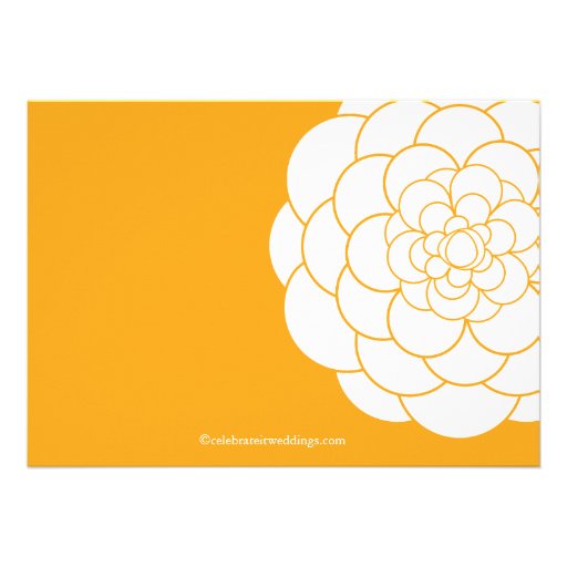 Modern Orange Dahlia Bloom Floral Baby Shower Invite