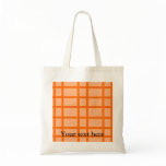 Modern orange grid pattern tote bags