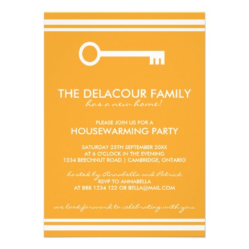 Modern Orange Housewarming Party Invitation