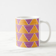 Modern Orange Purple  Triangle ZigZag Pattern Classic White Coffee Mug