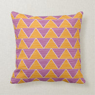 Modern Orange Purple  Triangle  ZigZag Pattern Throw Pillow