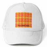 Modern orange red and yellow plaid hats