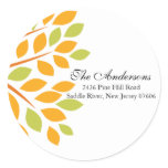 Modern Orange Tree Return Address Wedding Sticker