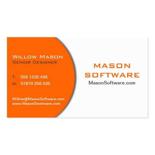 Modern Orange & White Technology Business Card
