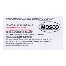 MODERN OUTRAGE Sk8 boarding co. biz cards Business Card