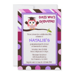 Modern Owl Graduate Invite invitation