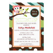 Modern Owls Baby Shower Invite