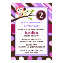 Modern Owls Birthday Invite
