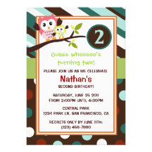 Modern Owls Birthday Invite