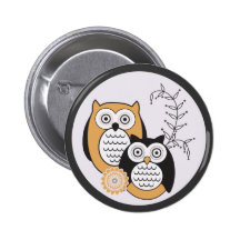 Modern Owls Button