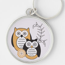 Modern Owls Keychain