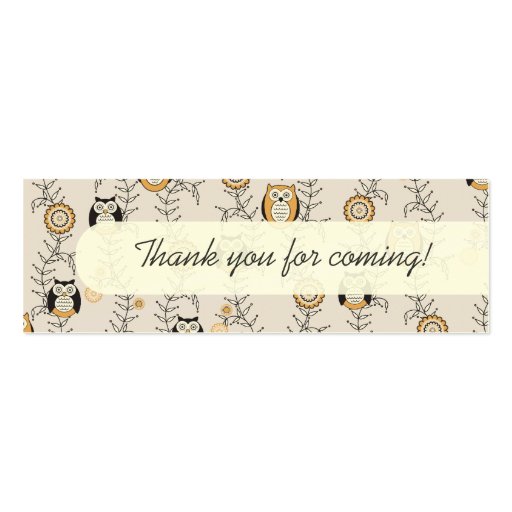 Modern Owls Party Favor Tags Business Cards