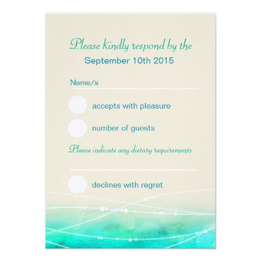 Modern painted sparkle seas wedding RSVP Invitation