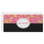 Modern Paisley Boutique Style Gift Certificates Rack Card Design