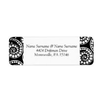 Modern paisley "return address" wedding labels