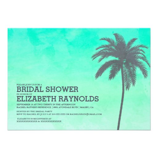 Modern Palm Trees Bridal Shower Invitations