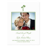 Modern Palm Trees Wedding Announcement postcards